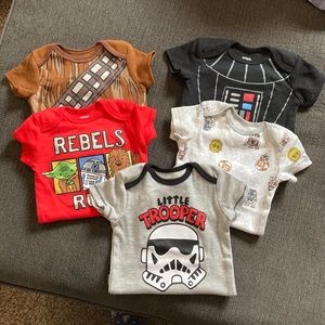 NEW STAR WARS Baby Boys 5 Pack Bodysuits